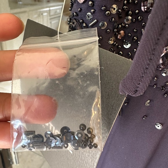 Formal party dress wedding long gown fittedpurple size 6 embellished halter neck - Picture 11 of 14